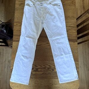 Nice pair of low rise CAbi white jeans.  No stains. 16.